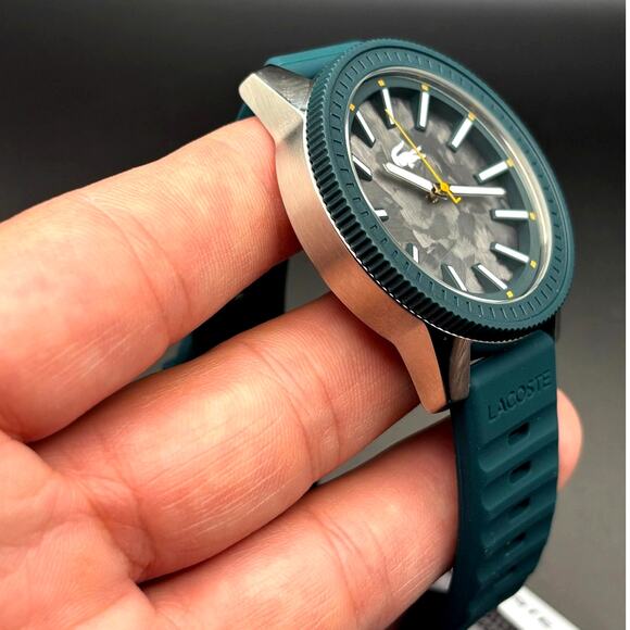 Lacoste Highkey 2011358 Men’s Green Silicone Strap Quartz Watch NIBWT - Picture 12 of 17